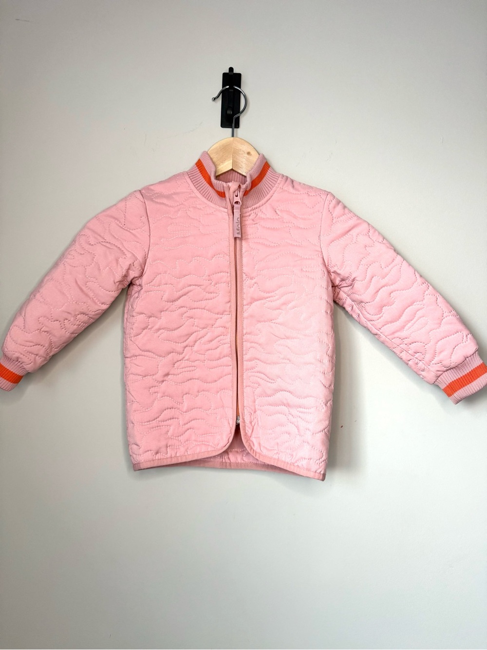 Girl Molo Pink Rosequartz Thermo Quilted Puffer Jacket with Asymmetrical Zipper